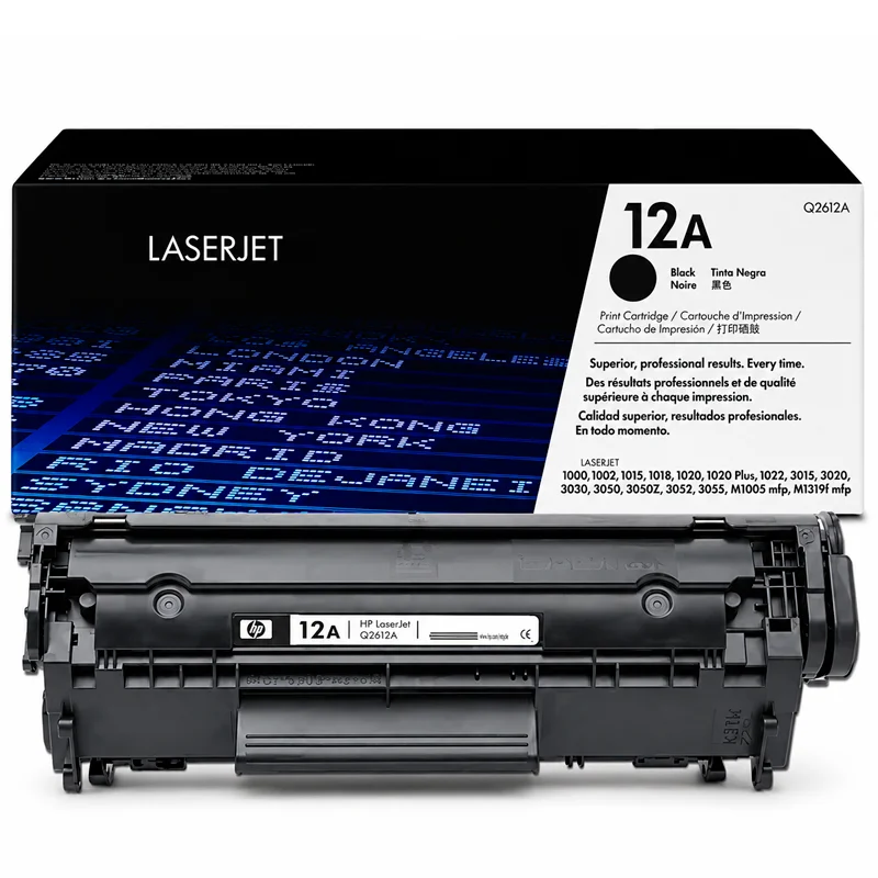 Tóner HP 12A Q2612A Original Negro para LaserJet 1018, 1020, 1022 y M1005