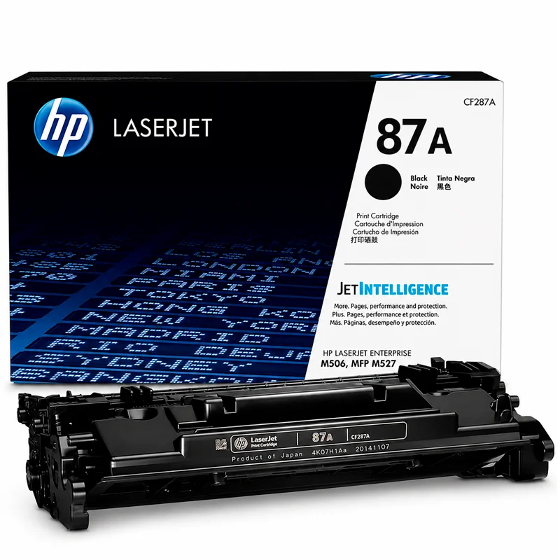 Tóner HP 87A CF287A Original Negro para LaserJet Enterprise M501, M506 y MFP M527 - Computecperu