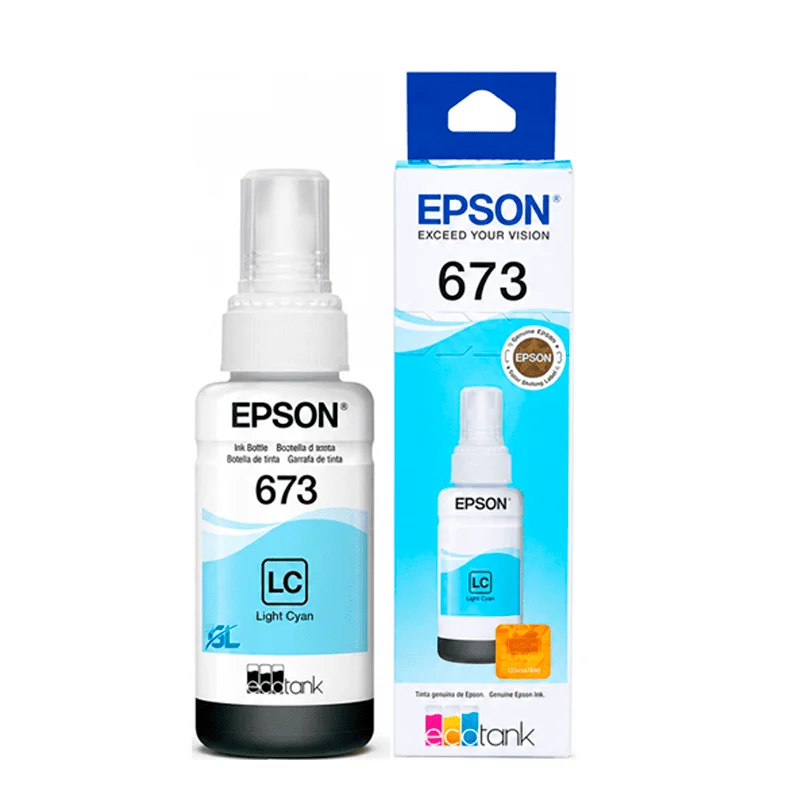 Tinta Epson 673 Light Cyan Original T673520-AL para Impresoras EcoTank - Computecperu