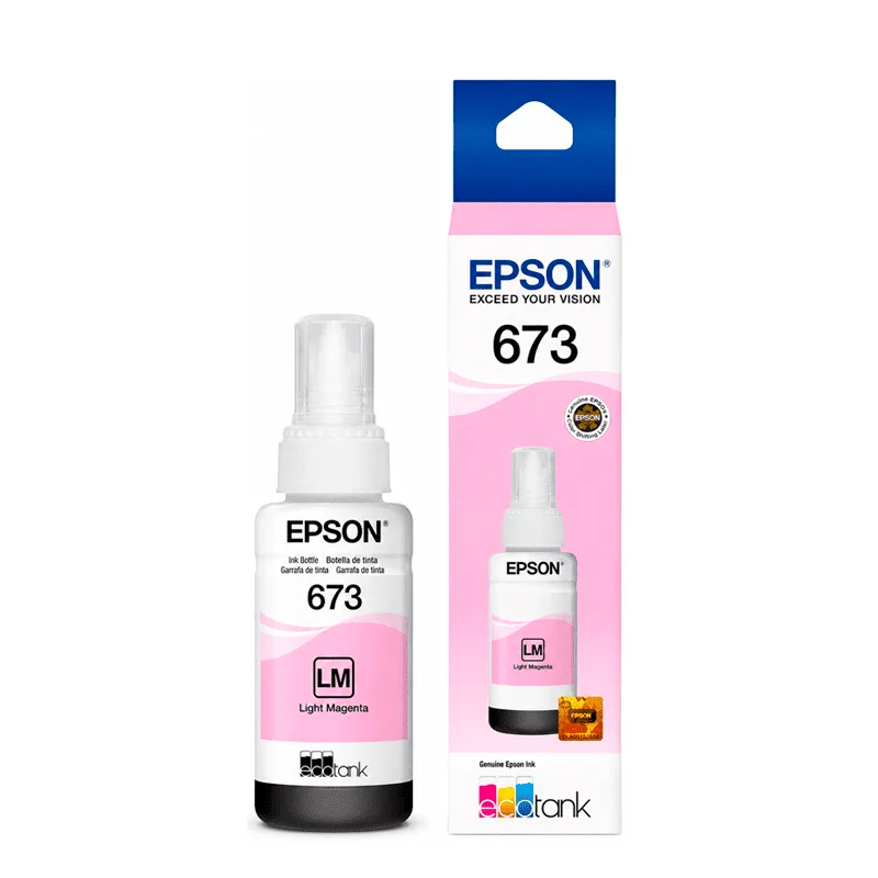 Tinta Epson 673 Light Magenta Original T673620-AL para Impresoras EcoTank - Computecperu
