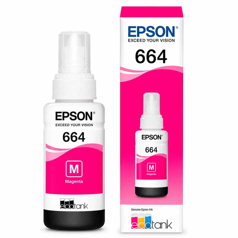 Tinta Epson 664 Magenta Original T664320-AL para Impresoras EcoTank - Computecperu