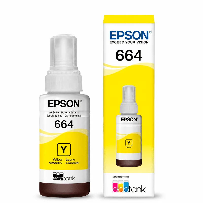 Tinta Epson 664 Yellow Original T664420-AL para Impresoras EcoTank - Computecperu